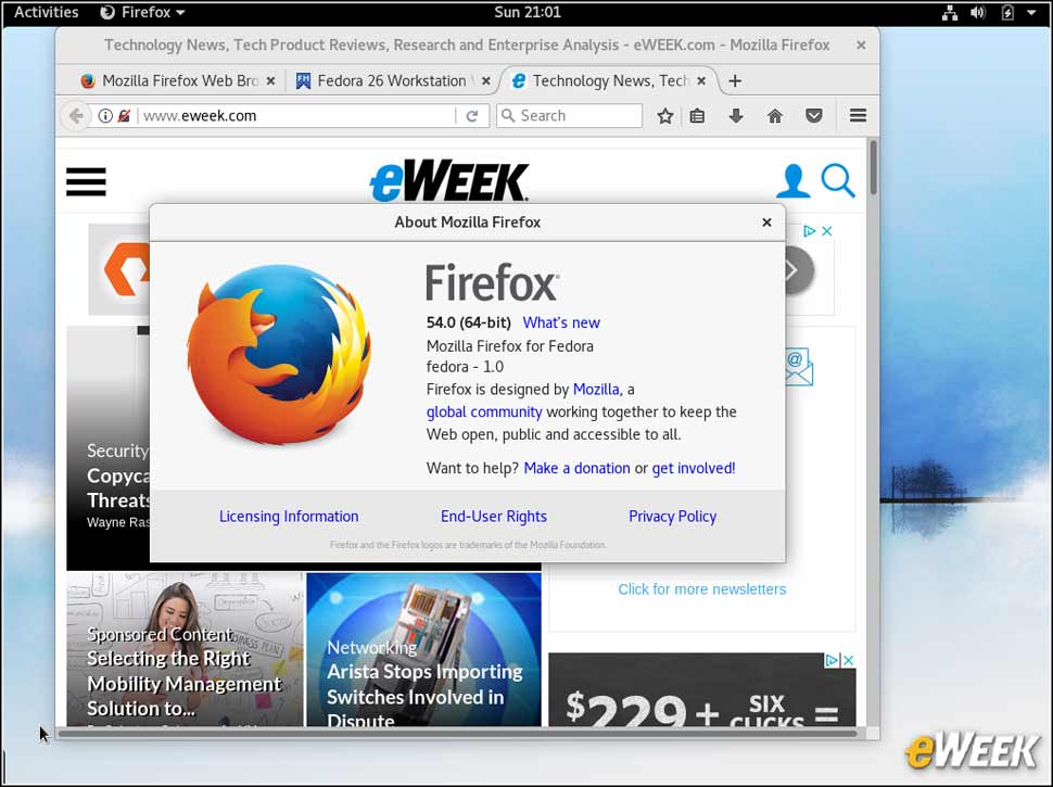 6 - Firefox 54 is the Default Browser