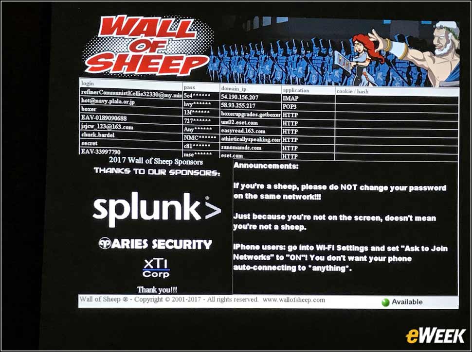 15 - Wall of Sheep Shows Insecure Users