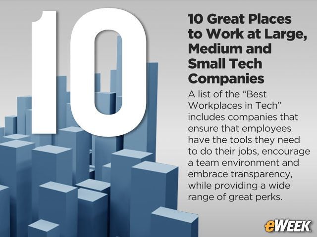 10 Great Places to Work at Large, Medium and Small Tech Companies