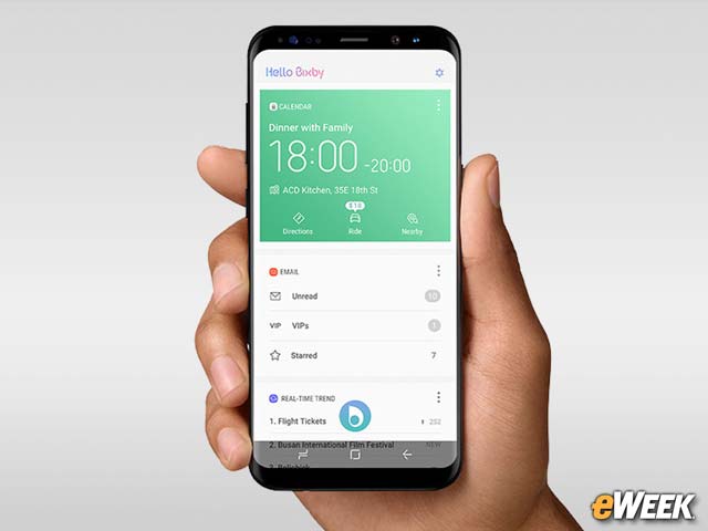 Bixby Digital Assistant Appears as Expected