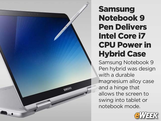 Samsung Notebook 9 Pen Delivers Intel Core i7 CPU Power in Hybrid Case