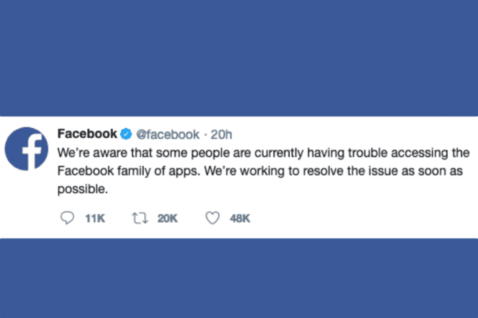 Facebook 2019 outage