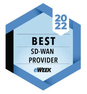 Blue Awards Badge: eWeek's Best SD-WAN 2022.