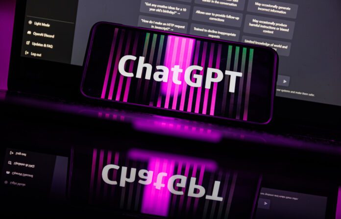 ChatGPT logo on computer.